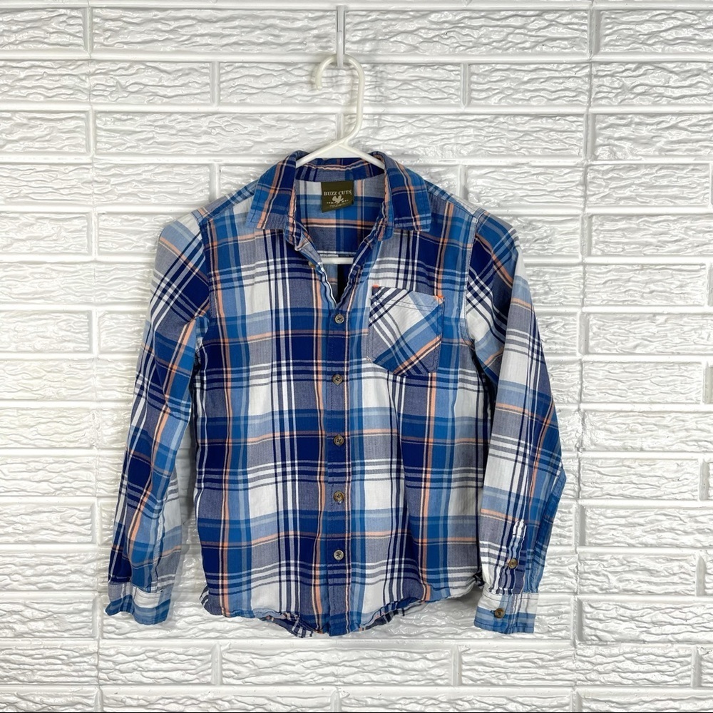 Buzz Cuts Boys Plaid Button Up Shirt